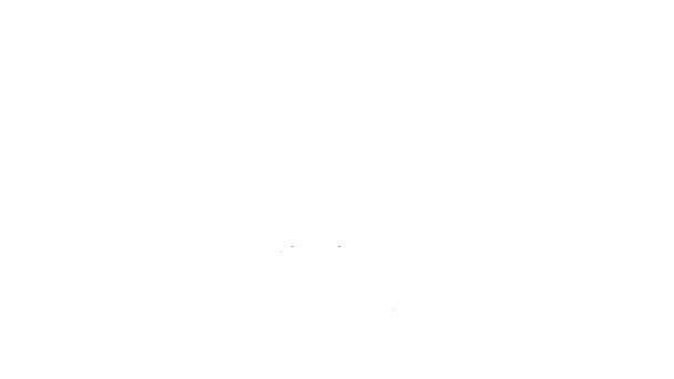 Línea negra Manos en posición de oración icono aislado sobre fondo blanco. Oración a Dios con fe y esperanza. Animación gráfica de vídeo 4K — Vídeo de stock