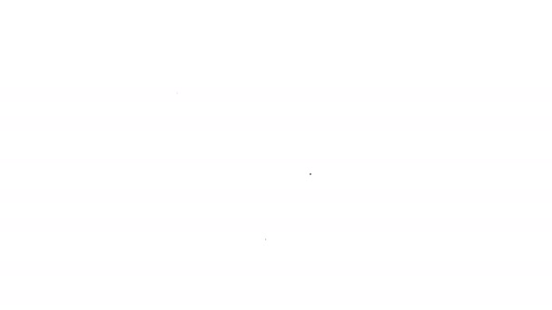 黒い線白い背景に孤立トーラースクロールアイコン.ユダヤ人のトーラーが拡大された。ダビデの星のシンボル。古い羊皮紙スクロールします。4Kビデオモーショングラフィックアニメーション — ストック動画