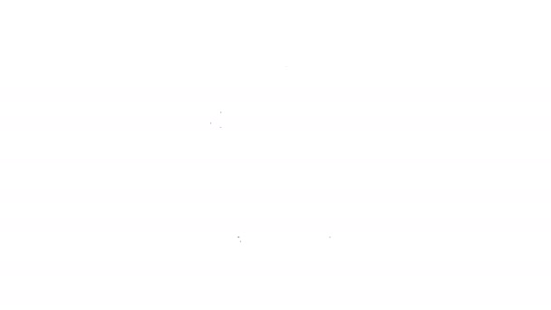 Svart linje Muselman Moské ikon isolerad på vit bakgrund. 4K Video motion grafisk animation — Stockvideo