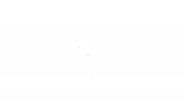 Icono de símbolo de pez cristiano de línea negra aislado sobre fondo blanco. Jesús pez símbolo. Animación gráfica de vídeo 4K — Vídeo de stock