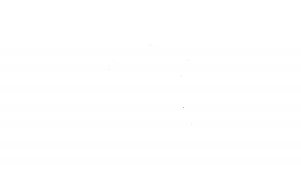 Svart linje Muselman Moské ikon isolerad på vit bakgrund. 4K Video motion grafisk animation — Stockvideo
