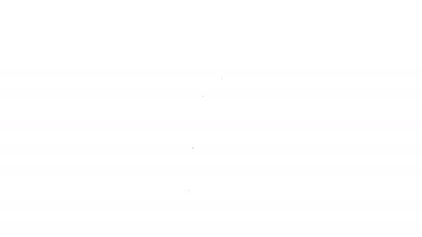 Ícone de molho Tabasco linha preta isolado no fundo branco. Molho de pimenta picante pimenta caiena. Animação gráfica em movimento de vídeo 4K — Vídeo de Stock