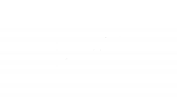 Черная линия мексиканский ковер значок изолирован на белом фоне. Видеографическая анимация 4K — стоковое видео