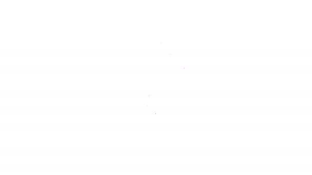 Czarna linia Meksykanin noszący ikonę sombrero odizolowany na białym tle. Latynos z wąsami. 4K Animacja graficzna ruchu wideo — Wideo stockowe