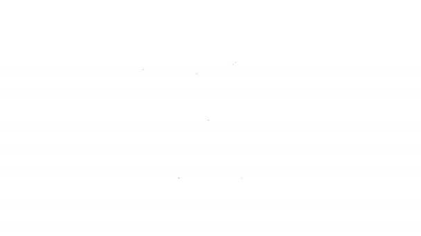 Zwarte lijn Maracas pictogram geïsoleerd op witte achtergrond. Muziek maracas instrument mexico. 4K Video motion grafische animatie — Stockvideo