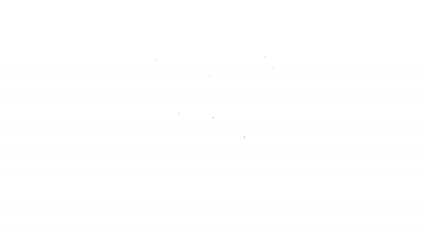 Ikon pakaian ponco mexican garis hitam diisolasi dengan latar belakang putih. Animasi grafis gerak Video 4K — Stok Video