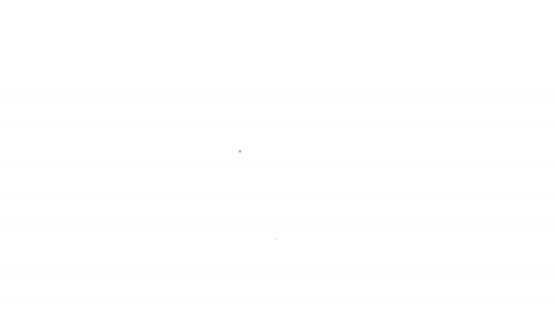 Fekete vonal Hola ikon elszigetelt fehér háttér. 4K Videó mozgás grafikus animáció — Stock videók