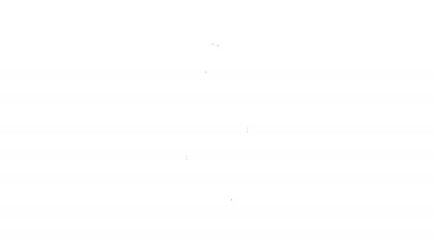 Чорна лінія значок кактуса ізольовано на білому тлі. 4K Відео рух графічна анімація — стокове відео