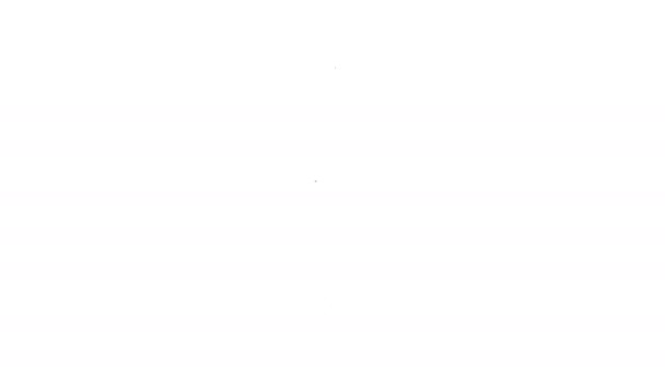 Zwarte lijn Lamp opknoping pictogram geïsoleerd op witte achtergrond. Plafondlamp gloeilamp. 4K Video motion grafische animatie — Stockvideo