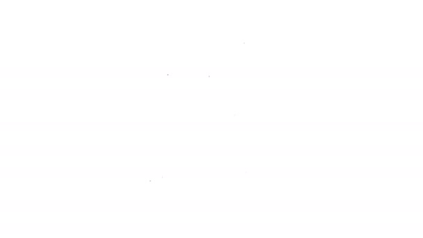 Línea negra Icono de lámpara de mesa aislado sobre fondo blanco. Lámpara de escritorio. Animación gráfica de vídeo 4K — Vídeo de stock