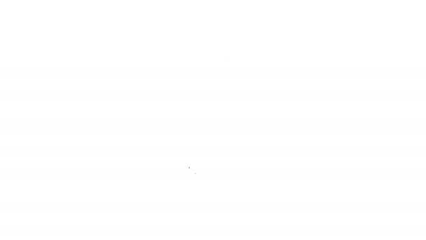 Linea nera Icona del telefono cellulare antiurto isolata su sfondo bianco. Animazione grafica 4K Video motion — Video Stock
