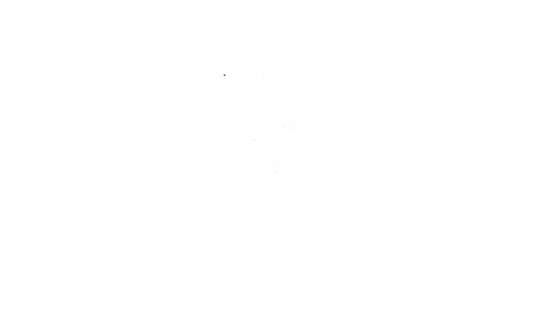 Linea nera Icona mobile morta isolata su sfondo bianco. Simbolo emoji del dispositivo digitale deceduto. Smartphone cadavere che mostra emozione facciale. Animazione grafica 4K Video motion — Video Stock