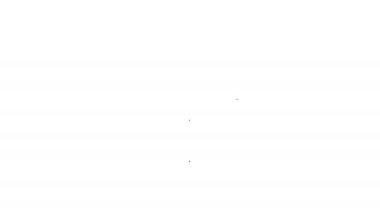 Siyah çizgi araba tekerleği simgesi beyaz arka planda izole edildi. 4K Video hareketli grafik canlandırması