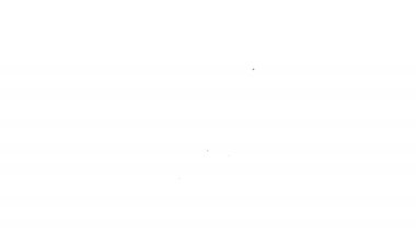 Beyaz arka planda izole edilmiş siyah çizgi donanım ikonunun tanılama durumu. Araba servisi ve tamir parçaları. 4K Video hareketli grafik canlandırması