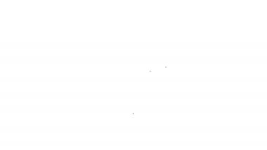 Siyah çizgi araba tekerleği simgesi beyaz arka planda izole edildi. 4K Video hareketli grafik canlandırması