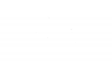 Siyah çizgi spor çantası simgesi beyaz arkaplanda izole edildi. 4K Video hareketli grafik canlandırması