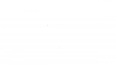 Siyah çizgi boks eğitim patileri simgesi beyaz arkaplanda izole edildi. 4K Video hareketli grafik canlandırması