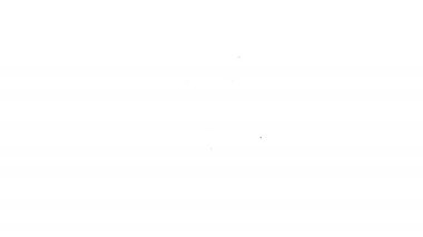 Siyah çizgi Gong müzik perküsyon enstrümanı dairesel metal disk simgesi beyaz arka planda izole edildi. 4K Video hareketli grafik canlandırması