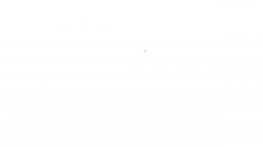 Siyah çizgi MMA eldiven simgesi beyaz arkaplanda izole edildi. Aksesuar dövüşçüleri. Savaşçı eldivenleri. 4K Video hareketli grafik canlandırması