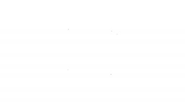 Siyah çizgi beyzbol topu ikonu beyaz arkaplanda izole edildi. 4K Video hareketli grafik canlandırması