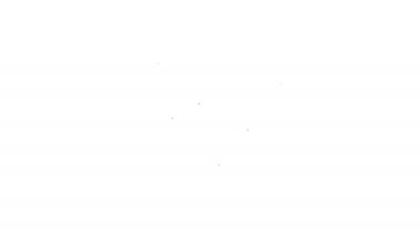 Beyaz arka planda siyah çizgi ev simgesi izole edildi. Ev sembolü. 4K Video hareketli grafik canlandırması