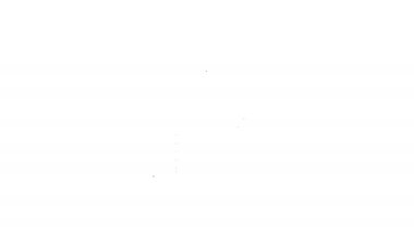 Beyaz arkaplanda siyah çizgi garaj simgesi izole edildi. 4K Video hareketli grafik canlandırması