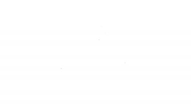 Siyah çizgi otel servis çanı simgesi beyaz arkaplanda izole edildi. Resepsiyon zili. 4K Video hareketli grafik canlandırması