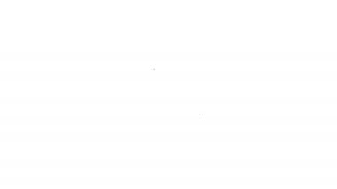 Siyah çizgi ekmek simgesi beyaz arkaplanda izole edildi. 4K Video hareketli grafik canlandırması