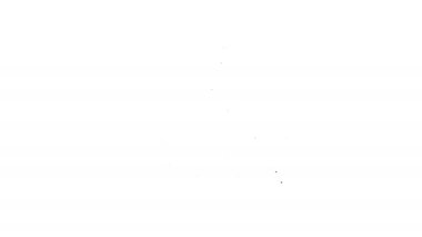 Siyah çizgi Brick soba ikonu beyaz arkaplanda izole edildi. Tuğla şömine, taş ocağı, taş fırını ikonu 4K Video hareketli animasyon