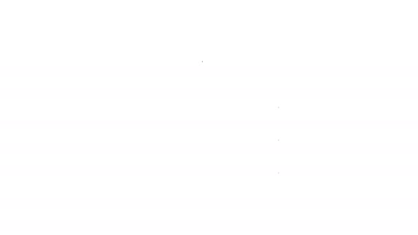 Linea nera Icona a fascio alto isolata su sfondo bianco. Faro dell'auto. Animazione grafica 4K Video motion — Video Stock