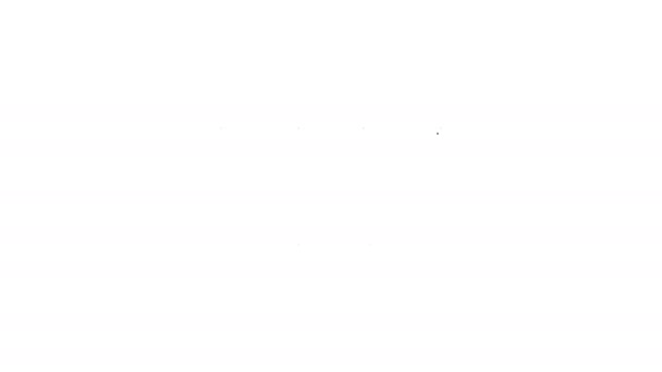 Zwarte lijn Versnellingspook pictogram geïsoleerd op witte achtergrond. Transmissie icoon. 4K Video motion grafische animatie — Stockvideo