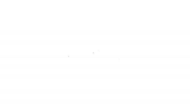 Svart linje Scotch tejp ikonen isolerad på vit bakgrund. Isolerande tejp. 4K Video motion grafisk animation — Stockvideo