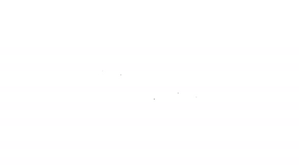 Linha preta Punch in luvas de boxe ícone isolado no fundo branco. luvas de boxe batendo em conjunto com explosivo. Animação gráfica em movimento de vídeo 4K — Vídeo de Stock