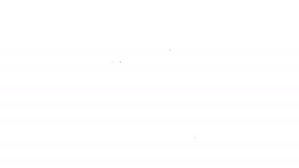 Linea nera Boxe icona corta isolato su sfondo bianco. Animazione grafica 4K Video motion — Video Stock
