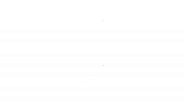 Línea negra Icono del saco de boxeo aislado sobre fondo blanco. Animación gráfica de vídeo 4K — Vídeo de stock
