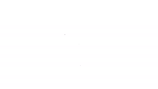 Línea negra Icono de las patas de entrenamiento de boxeo aislado sobre fondo blanco. Animación gráfica de vídeo 4K — Vídeo de stock