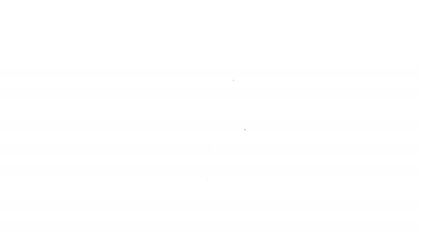 Svart linje Ringklocka ikon isolerad på vit bakgrund. Larmsymbol, service klocka, handbell tecken, anmälan symbol. 4K Video motion grafisk animation — Stockvideo