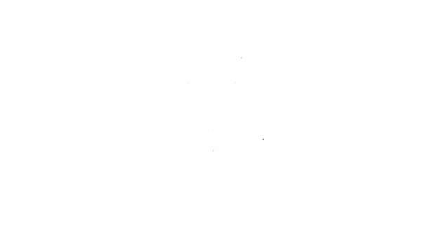 Fekete vonal Gong zenei ütőhangszerek kör alakú fém lemez ikon elszigetelt fehér háttérrel. 4K Videó mozgás grafikus animáció — Stock videók