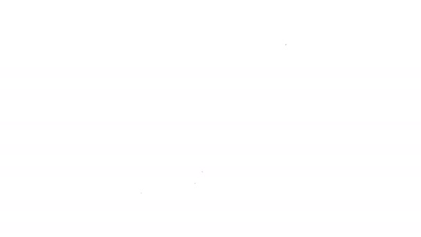 Μαύρη γραμμή Ξιφασκία εικονίδιο απομονώνονται σε λευκό φόντο. Αθλητικός εξοπλισμός. 4K Γραφική κίνηση κίνησης βίντεο — Αρχείο Βίντεο