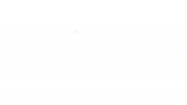 Černá čára Groin stráž pro ikonu bojových umění izolovaných na bílém pozadí. Grafická animace pohybu videa 4K — Stock video
