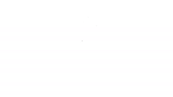 Черная линия Фитнес шейкер значок изолирован на белом фоне. Спортивный шейкер с крышкой для воды и протеиновых коктейлей. Видеографическая анимация 4K — стоковое видео