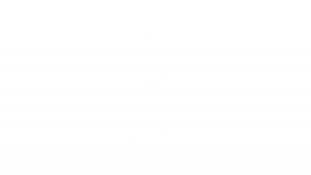 Línea negra Icono del saco de boxeo aislado sobre fondo blanco. Animación gráfica de vídeo 4K — Vídeos de Stock