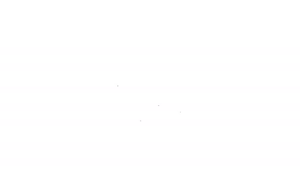 Linha preta Ícone de luva de boxe isolado no fundo branco. Animação gráfica em movimento de vídeo 4K — Vídeo de Stock