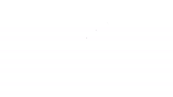 Czarna linia Ikona Domu izolowana na białym tle. Symbol domowy. 4K Animacja graficzna ruchu wideo — Wideo stockowe