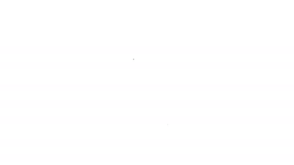 Zwarte lijn Huis sleutel pictogram geïsoleerd op witte achtergrond. 4K Video motion grafische animatie — Stockvideo