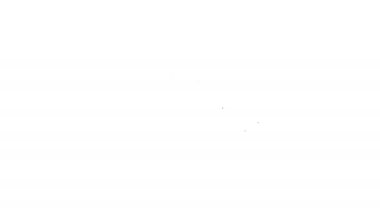 Beyaz arkaplanda siyah çizgili ev yapımı turta simgesi var. 4K Video hareketli grafik canlandırması