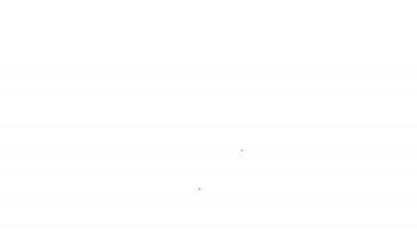 Beyaz arka planda izole edilmiş siyah çizgi Cookie veya çikolata ikonlu bisküvi. 4K Video hareketli grafik canlandırması