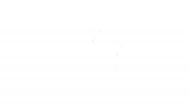 Kase ikonundaki siyah çizgi dondurma beyaz arka planda izole edilmiş. Güzel sembol. 4K Video hareketli grafik canlandırması