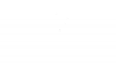 Siyah çizgi lolipop simgesi beyaz arkaplanda izole edildi. Yemek, lezzetli bir sembol. 4K Video hareketli grafik canlandırması