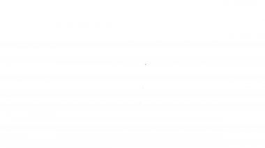 Beyaz arka planda izole edilmiş waffle külahlı siyah çizgi dondurma. Güzel sembol. 4K Video hareketli grafik canlandırması